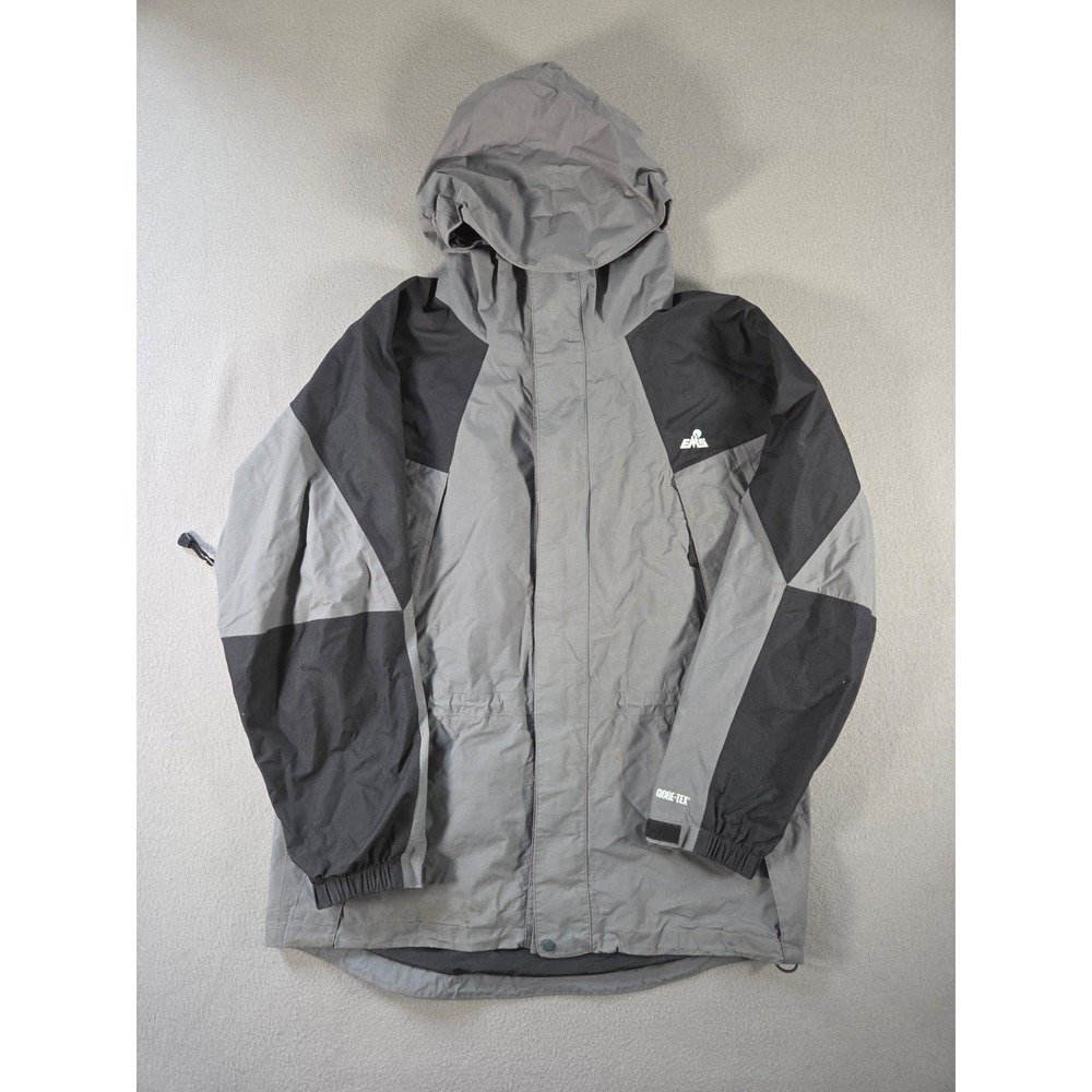 Eastern Mountain Sports Jacket Mens Large Grey Goretex Rain Coat EMS Parka